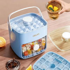 Portable Ice Cube Tray with Lid & Bin