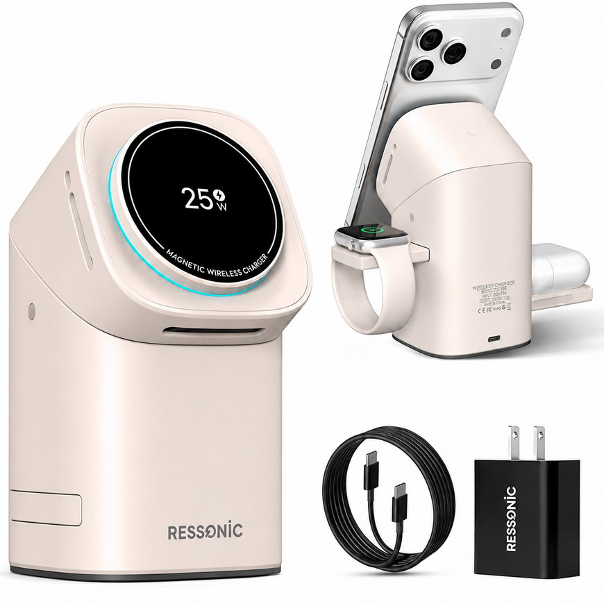 25W 3-in-1 Wireless Charging Station