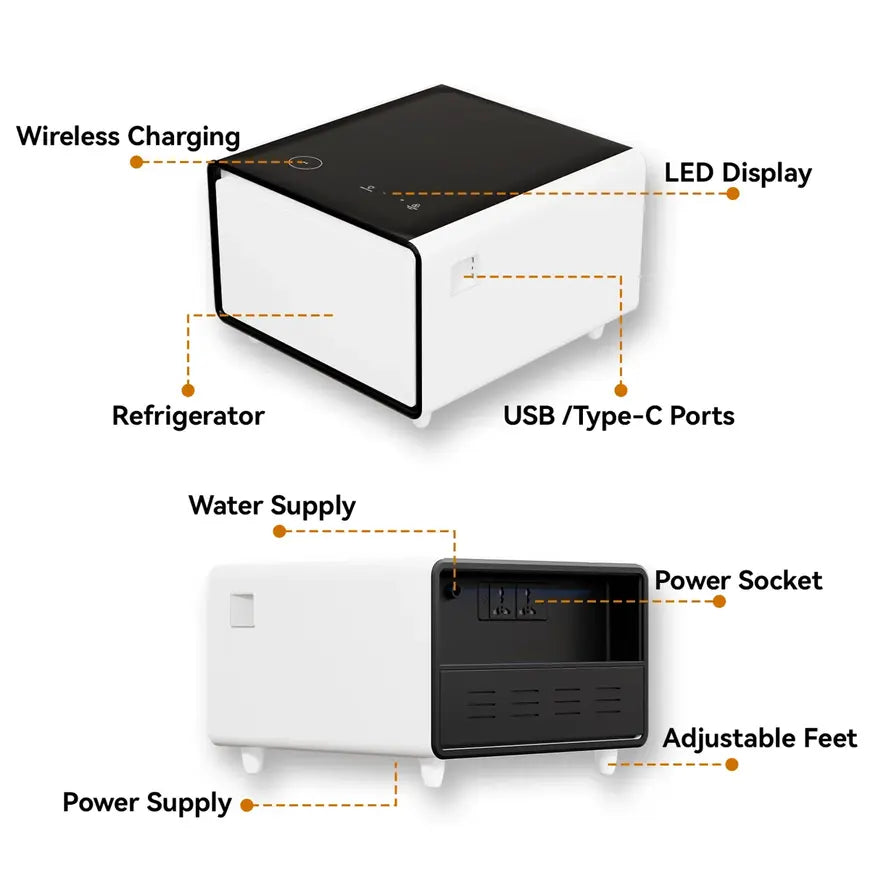 Smart Side Table with Fridge Drawer