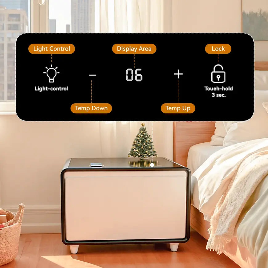Smart Side Table with Fridge Drawer