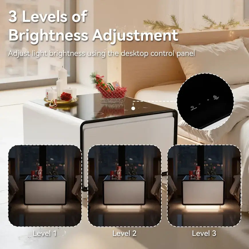 Smart Side Table with Fridge Drawer
