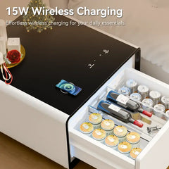 Smart Side Table with Fridge Drawer